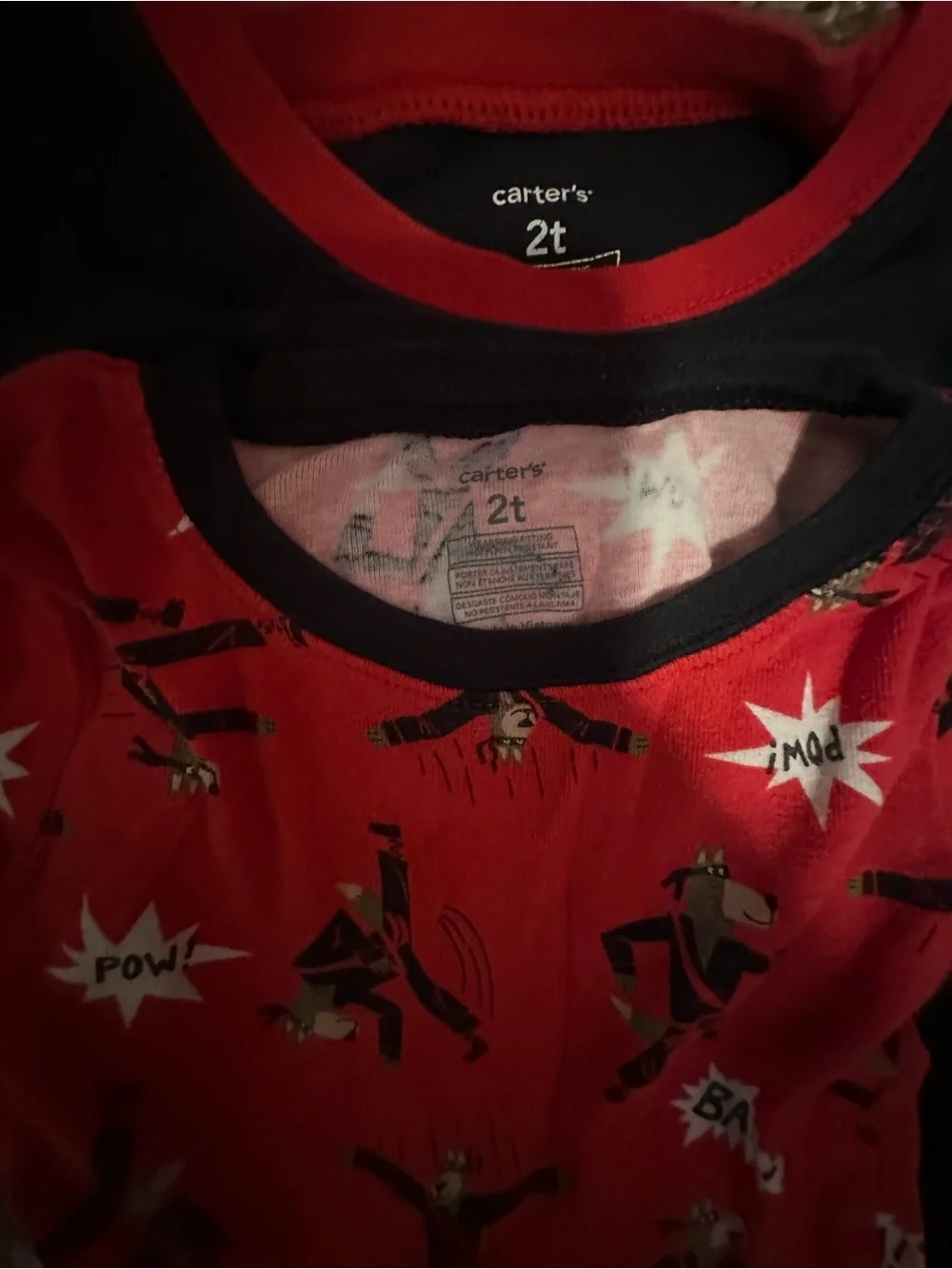 Carter's Red and Black Ninja Kids Pajama Sets - 2 Pack